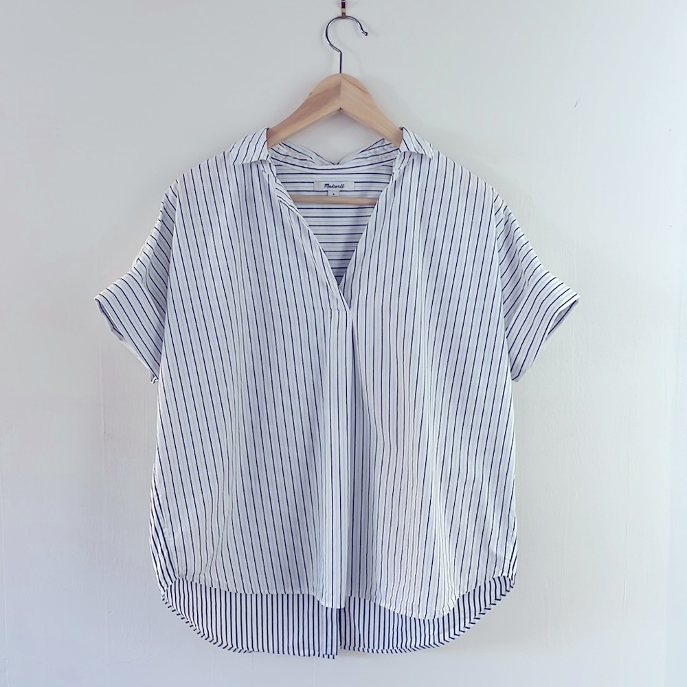 Madewell Courier Button-Back Shirt in Stripe-Play